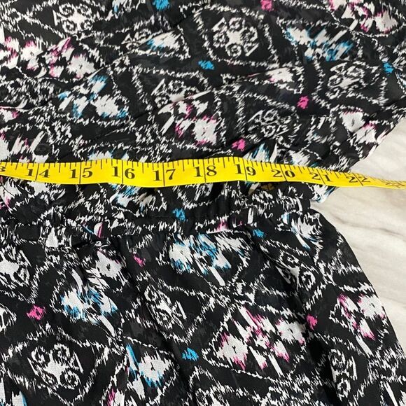 Torrid Size 3 Sheer Ikat Maxi Dress – Black White Pink Turquoise Print - Picture 10 of 12